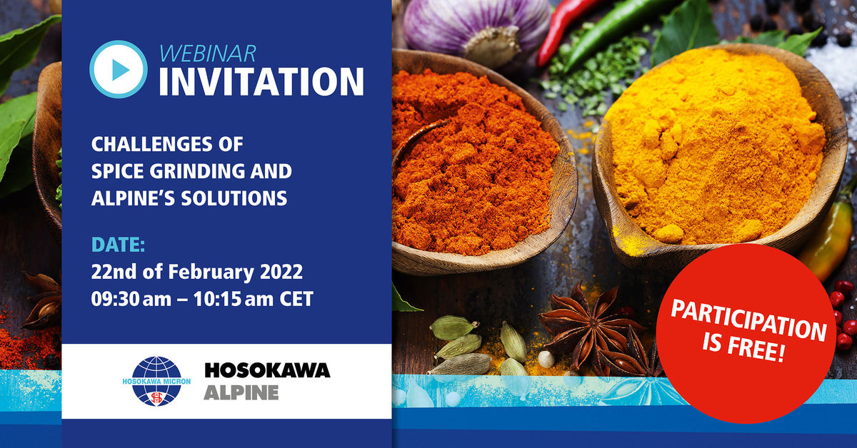 Webinar „Challenges of spice grinding and Alpine's solutions“